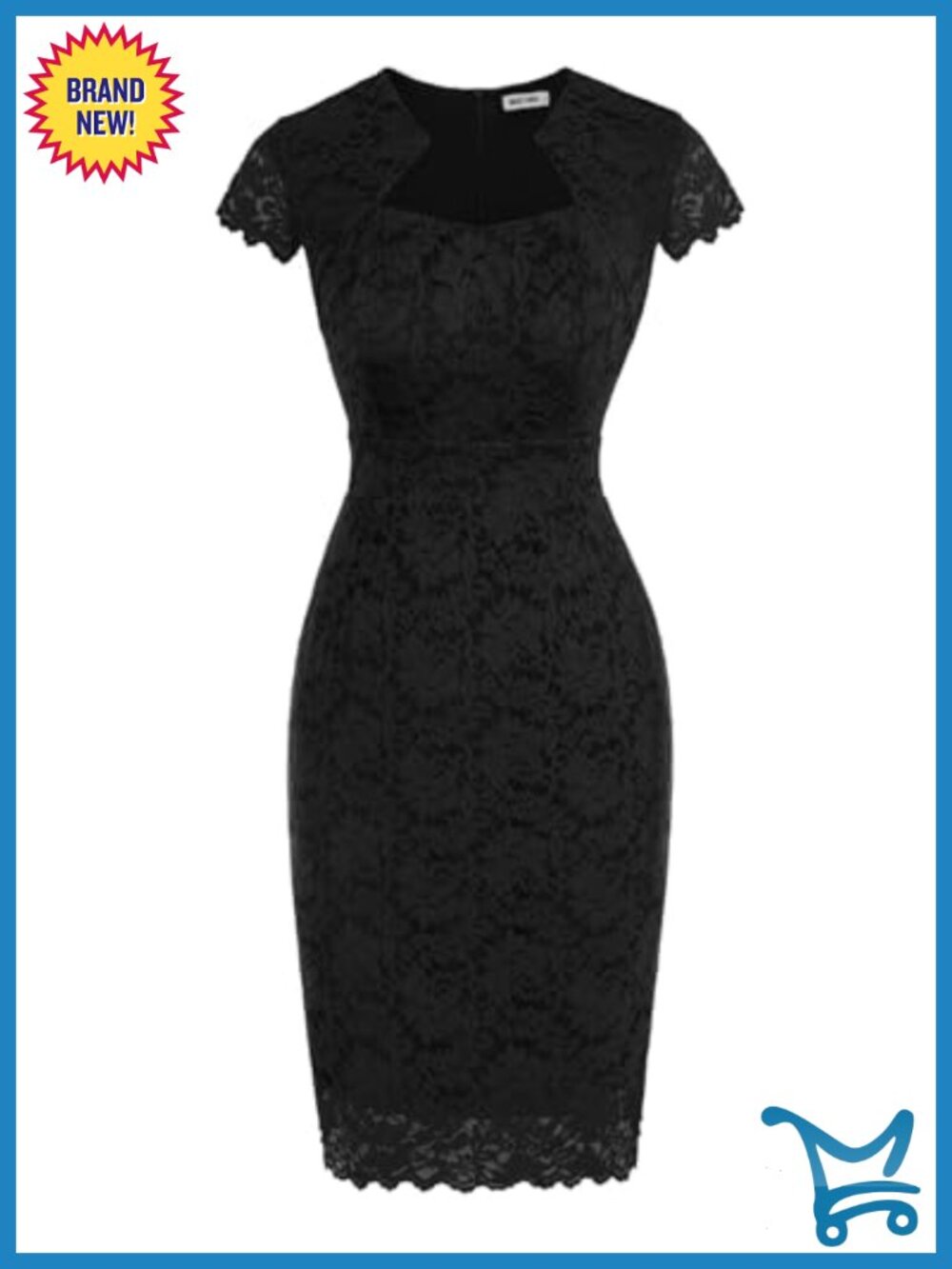 GRACE KARIN Women's Cap Sleeve Lace Cocktail Dress Knee-Length